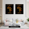 Bring Our Roots Closer - Africa, Framed Wall Art in Color, on Black