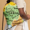 Nigeria Map, Drawstring bag