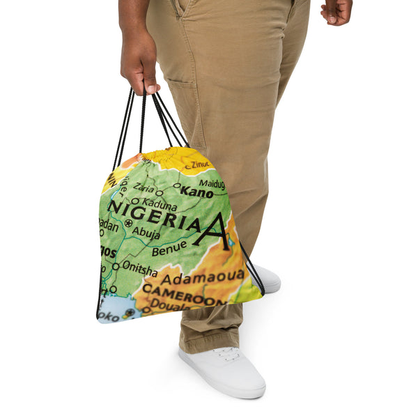 Nigeria Map, Drawstring bag