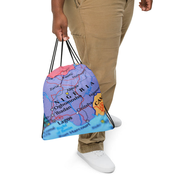 Nigeria Map, Drawstring bag