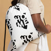 Kenya Drawstring Bag, Home Black Map pattern on white