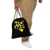 Kenya Drawstring Bag, Home yellow map on black