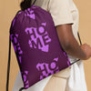 Kenya Drawstring Bag, Home Magenta Map pattern on Tyrian Purple