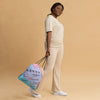 Kenya Blue Map Drawstring Bag