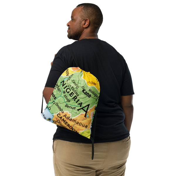 Nigeria Map, Drawstring bag