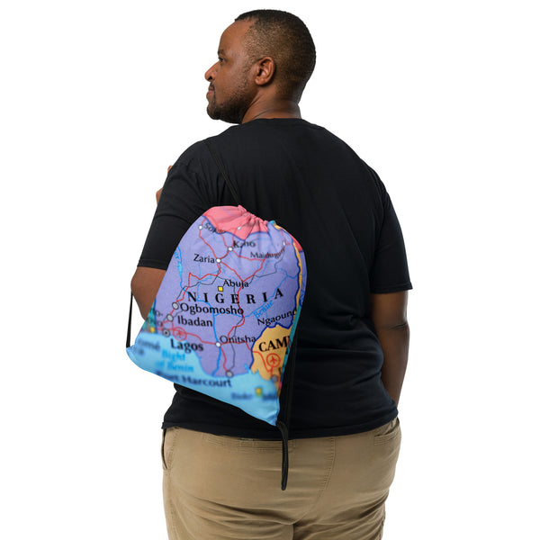 Nigeria Map, Drawstring bag