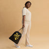Kenya Drawstring Bag, Home yellow map on black