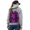 Kenya Drawstring Bag, Home Magenta Map pattern on Tyrian Purple