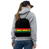 Ghana Drawstring Bag - Ghanaian map-flag pattern on black