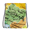 Nigeria Map, Drawstring bag