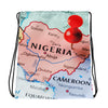 Nigeria Map, Drawstring bag