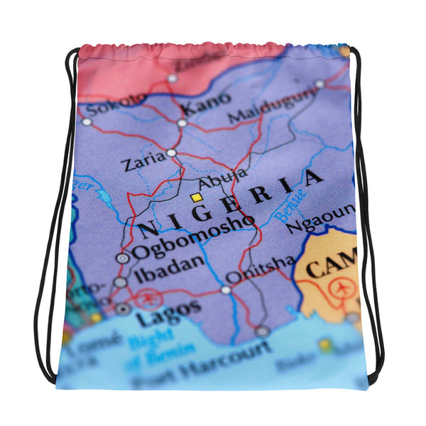 Nigeria Map, Drawstring bag
