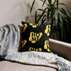 Nigeria Premium Throw Pillow - Home, Nigeria Yellow Map On Black