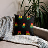 Ghana Premium Throw Pillow - Ghana Flag Pattern on black