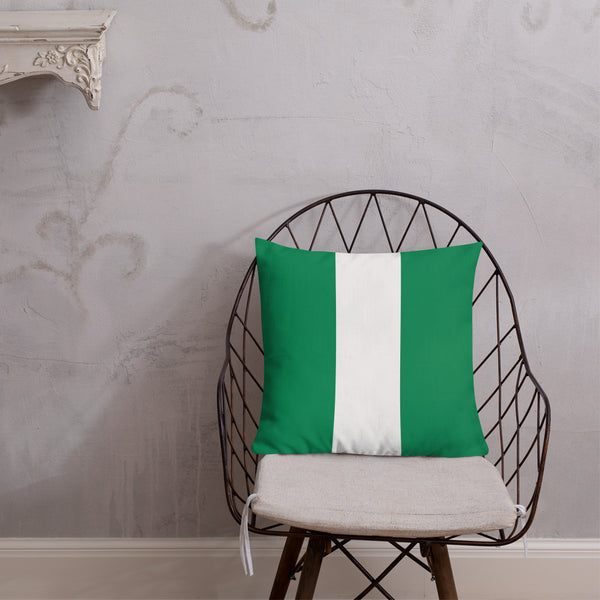 Nigeria Premium Throw Pillow - Nigeria Flag