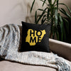 Nigeria Premium Throw Pillow - Home, Nigeria Yellow Map On Black