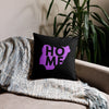 Nigeria Premium Throw Pillow - Home, Nigeria Magenta Map On Black