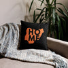 Nigeria Premium Throw Pillow - Home, Nigeria Orange Map On Black