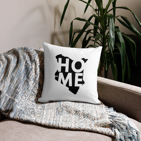 Kenya Premium Throw Pillow - Home, Kenya Black Map On White