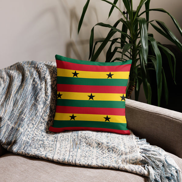 Ghana Premium Throw Pillow - Ghanaian Flag Pattern