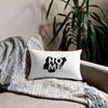 Nigeria Premium Throw Pillow - Home, Black Map On White