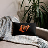 Nigeria Premium Throw Pillow - Home, Nigeria Orange Map On Black
