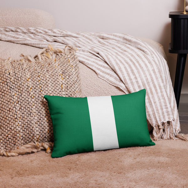 Nigeria Premium Throw Pillow - Nigeria Flag