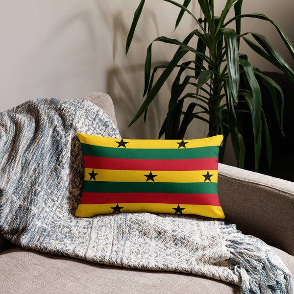 Ghana Premium Throw Pillow - Ghanaian Flag Pattern