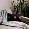 Ghana Premium Throw Pillow - Ghana Flag Pattern on black