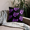 Nigeria Premium Throw Pillow - Home, Nigeria Magenta Map On Black