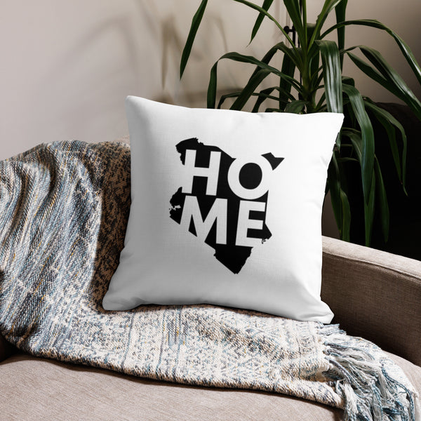 Kenya Premium Throw Pillow - Home, Kenya Black Map On White