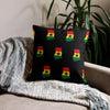 Ghana Premium Throw Pillow - Ghana Flag Pattern on black