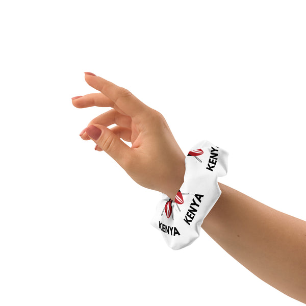 Kenyan Scrunchie - White Fabric