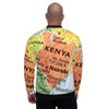 Unisex Bomber Jacket with Kenyan Map Design