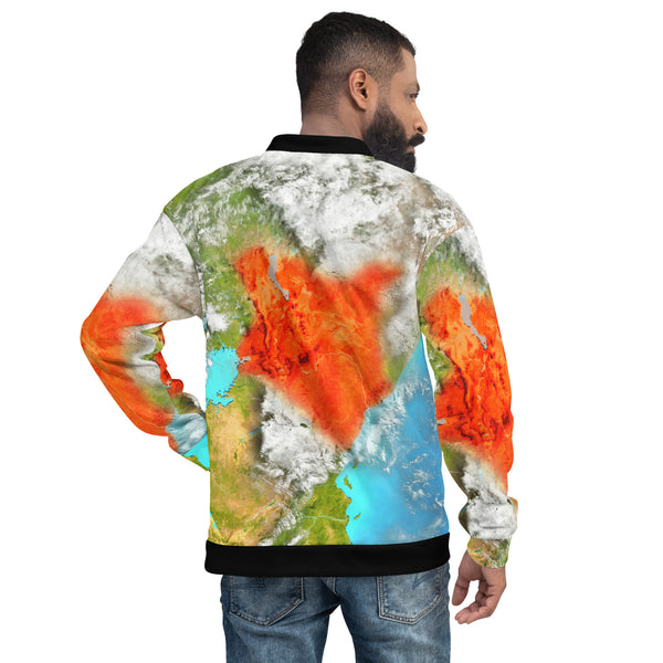 Kenyan Aerial Map, Unisex Bomber Jacket