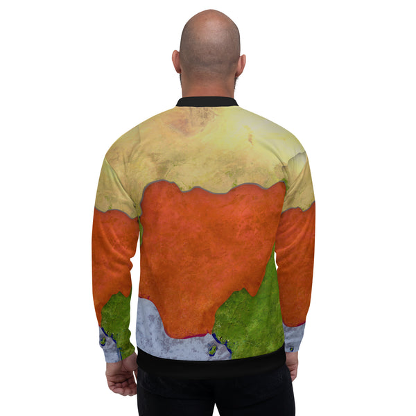 Nigeria Map, Rugged look, Unisex Bomber Jacket