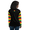 Ghana Flag on Sleeves Unisex Bomber Jacket - Black