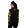 Ghana Flag on Sleeves Unisex Bomber Jacket - Black