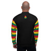 Ghana Flag on Sleeves Unisex Bomber Jacket - Black