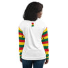 Ghana Flag on Sleeves Unisex Bomber Jacket - White