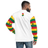 Ghana Flag on Sleeves Unisex Bomber Jacket - White