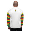 Ghana Flag on Sleeves Unisex Bomber Jacket - White