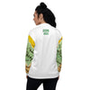 Nigerian Map on sleeves Unisex Bomber Jacket - white