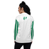 Nigeria Flag on Sleeves Unisex Bomber Jacket - White