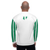 Nigeria Flag on Sleeves Unisex Bomber Jacket - White