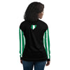 Nigeria Flag on Sleeves Unisex Bomber Jacket - Black