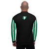 Nigeria Flag on Sleeves Unisex Bomber Jacket - Black
