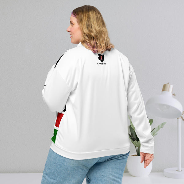 Kenya Flag Bomber Jacket - White | Unisex