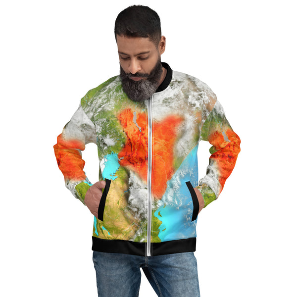 Kenyan Aerial Map, Unisex Bomber Jacket