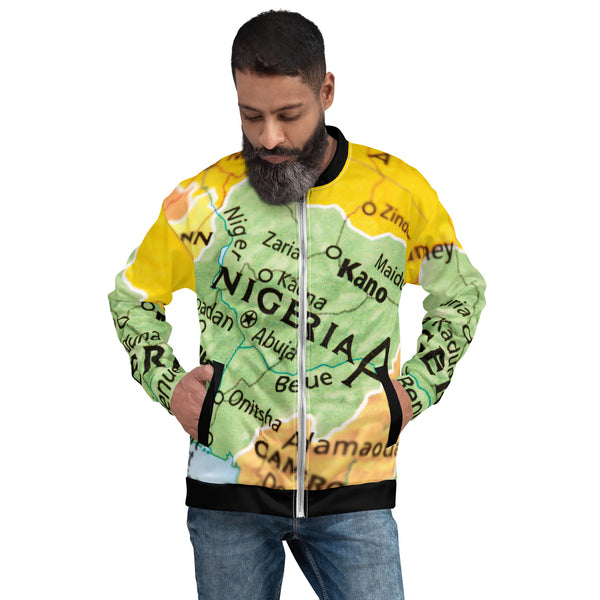 Nigeria Map, Unisex Bomber Jacket